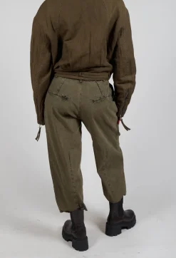 Baggy Les Trousers in Moss