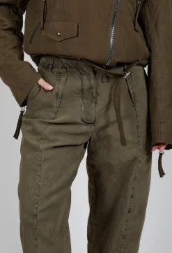 Baggy Les Trousers in Moss