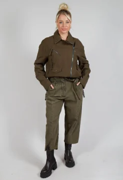 Baggy Les Trousers in Moss