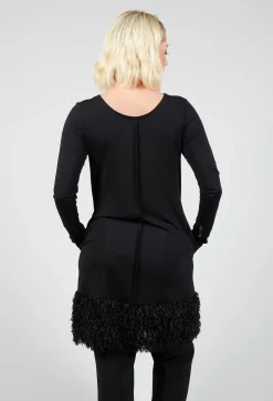 Bajo Tunic with Textured Trim in Black