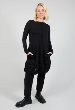 Bajo Tunic with Textured Trim in Black