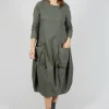 Balloon Hem Utility Dress in Camp