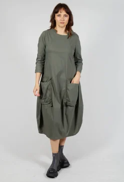 Balloon Hem Utility Dress in Camp