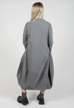 Balloon Hem Utility Dress in Rock