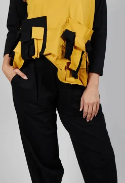 Balloon Leg Trousers in Black