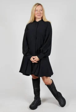 Balloon Sleeve Dress in Nero