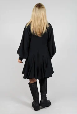 Balloon Sleeve Dress in Nero