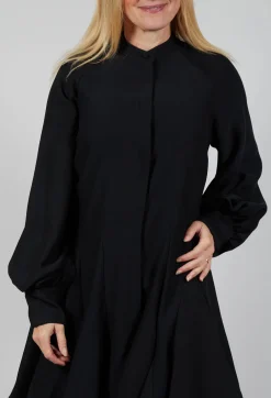 Balloon Sleeve Dress in Nero