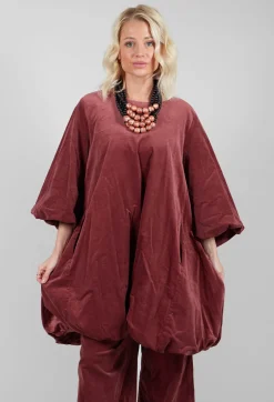 Balloon Sleeve Dress in Rust