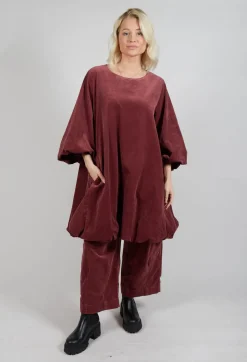 Balloon Sleeve Dress in Rust