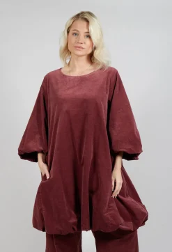 Balloon Sleeve Dress in Rust