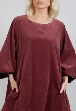Balloon Sleeve Dress in Rust