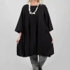Balloon Sleeve Tunic Dress in Black