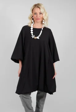 Balloon Sleeve Tunic Dress in Black