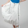 Balloon Style Skirt with Drawstring in Star White