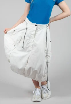 Balloon Style Skirt with Drawstring in Star White