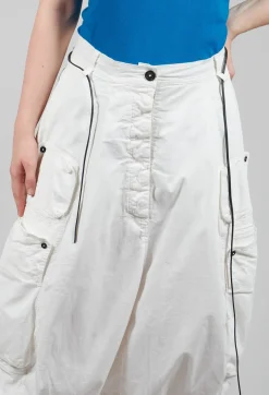 Balloon Style Skirt with Drawstring in Star White