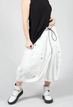 Balloon Style Skirt with Drawstring in Star White
