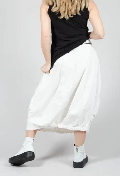 Balloon Style Skirt with Drawstring in Star White