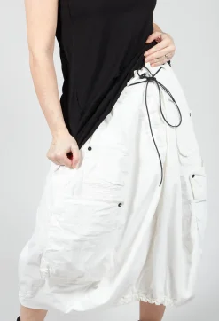 Balloon Style Skirt with Drawstring in Star White