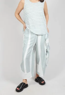 Balloon Trousers with Feature Pockets in Grey Print