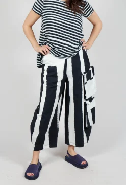 Balloon Trousers with Feature Pockets in Black Print