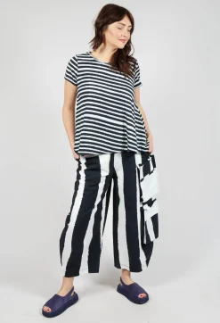 Balloon Trousers with Feature Pockets in Black Print