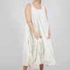 Balloon-Shaped Dress with Pull Toggle Hemline in Greige