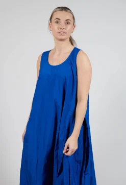 Balloon-Shaped Dress with Pull Toggle Hemline in Royal
