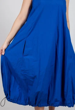 Balloon-Shaped Dress with Pull Toggle Hemline in Royal
