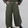 Barrel Leg Joggers in Camp Print