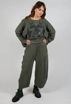 Barrel Leg Joggers in Camp Print