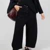 Barrel Leg Trousers in Black
