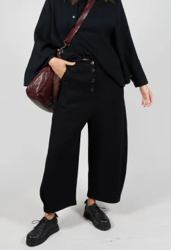 Barrel Leg Trousers in Black