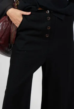 Barrel Leg Trousers in Black