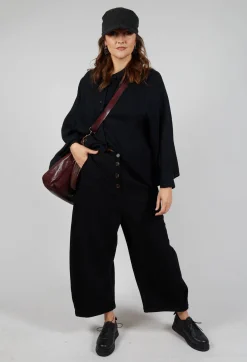 Barrel Leg Trousers in Black