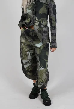 Barrel Leg Trousers in Multicolour