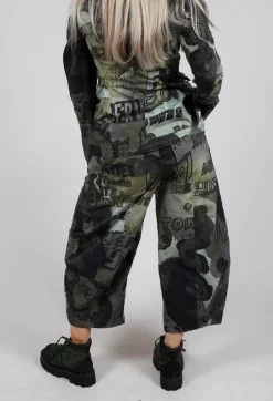 Barrel Leg Trousers in Multicolour