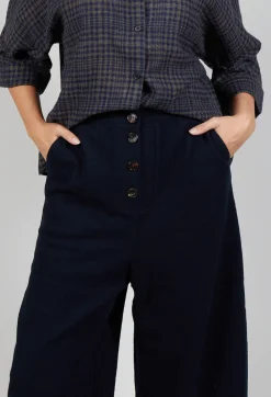 Barrel Leg Trousers in Navy
