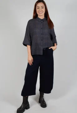 Barrel Leg Trousers in Navy