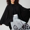 Batwing Sleeved Jacket with Asymmetric Hem in Black