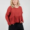 Bauchlos Shirt in Rost Orange