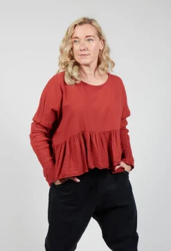 Bauchlos Shirt in Rost Orange