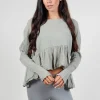 Bauchlos Shirt in Salbei Green
