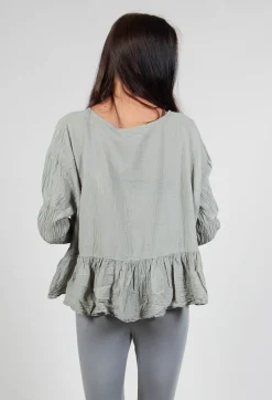 Bauchlos Shirt in Salbei Green