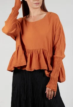 Bauchlos Shirt in Wurzel Orange
