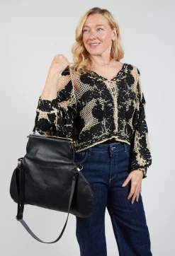 Bauletto Tondo Bag in Black