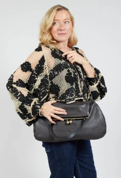 Bauletto Tondo Bag in Ebano