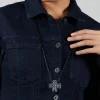 Beaded Cross Necklace with Silver Beads