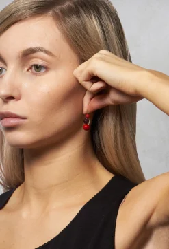 Beaded Earrings in Red